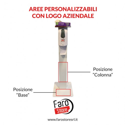 Kit Colonna Completo con Dispenser Gel Igienizzante Automatico